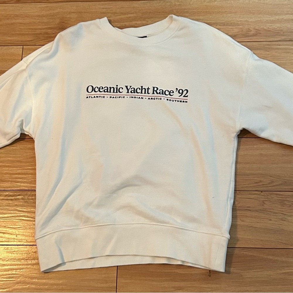 H&M White Crewneck Sweater